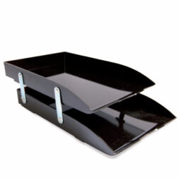 Bandeja de escritorio Liggo 3 pisos, tamaño oficio, color negro