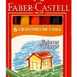 Crayones de cera Faber-Castell cortos x6
