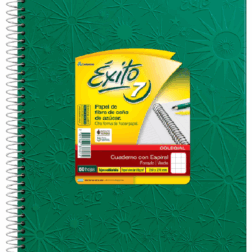 Cuaderno Éxito anillado A4 100 hojas cuadriculado – Tapa dura verde