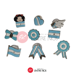 Escarapela Argentina Pin Metálico (Esmaltado y Pintado a Mano)