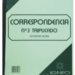 Libro de correspondencia Igneo Nº3 por triplicado 22 x 28 cm