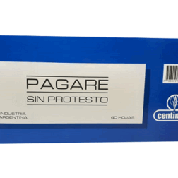 Talonario de Pagaré sin Protesto Centinela - 40 hojas - Grande 26 x 12,5 cm